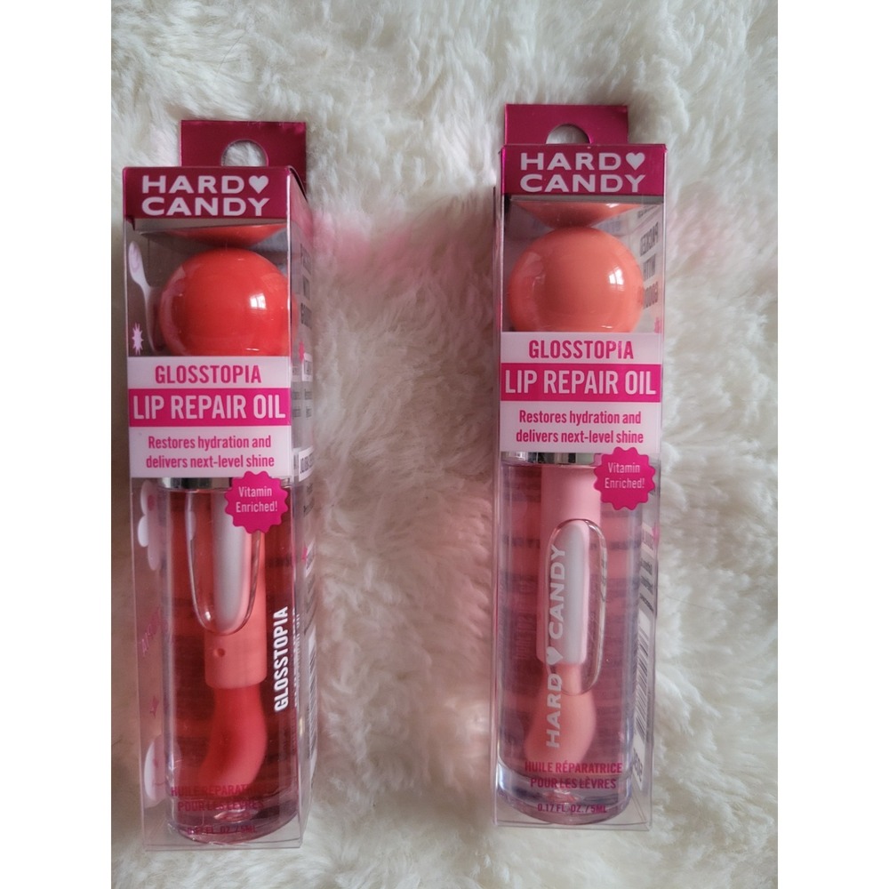 Hard Candy Glosstopia Lip Repair Oil Lot of 2  Peach Dream and Scarlet Bliss